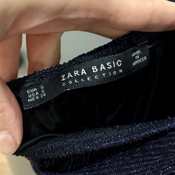 Zara Basic Open Back Evening Navy Sexy Gown - Picture 6 of 6